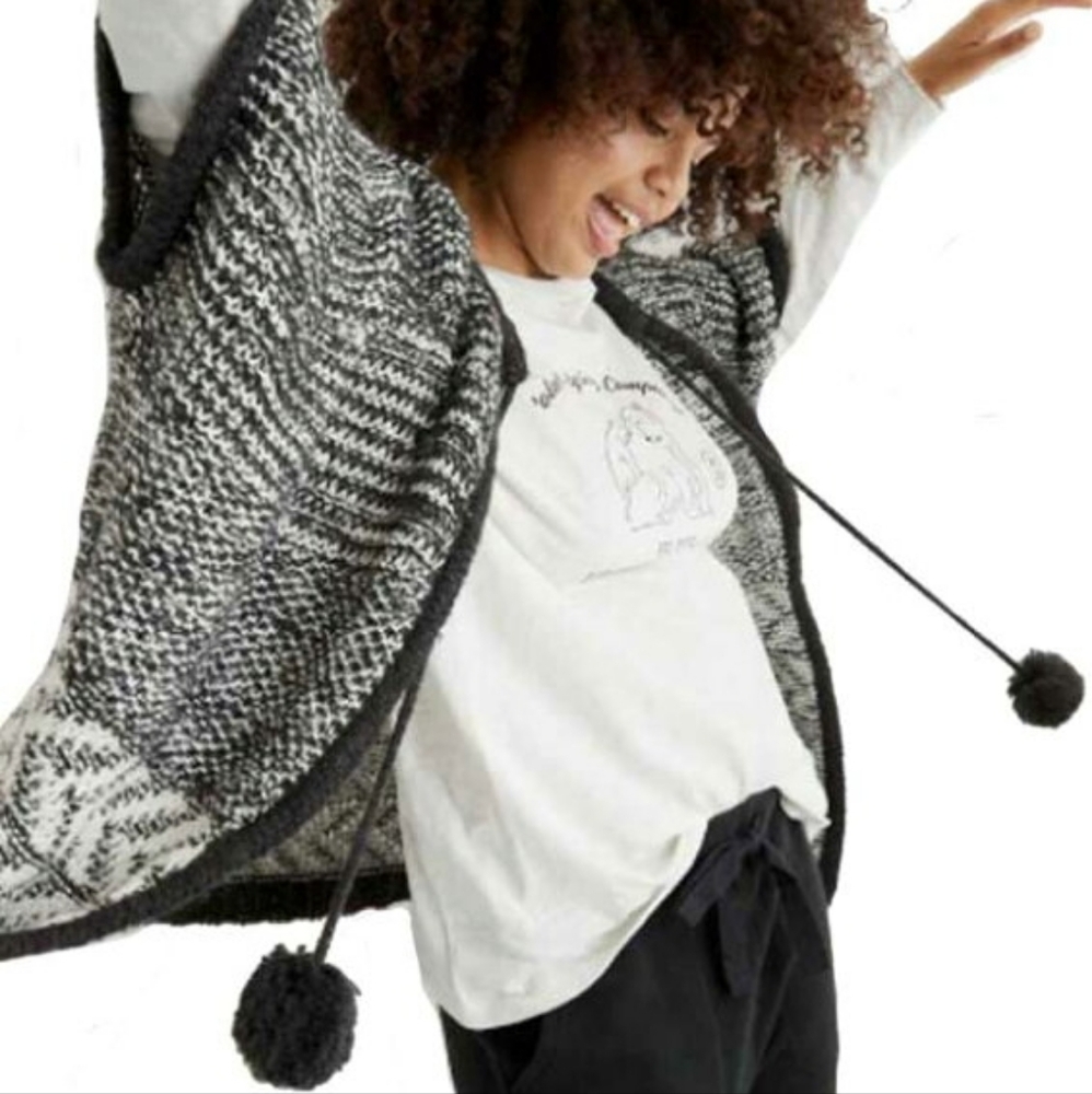 NWOT Aerie Heather Charcoal Grey Open-front Cardigan/ Poncho OS